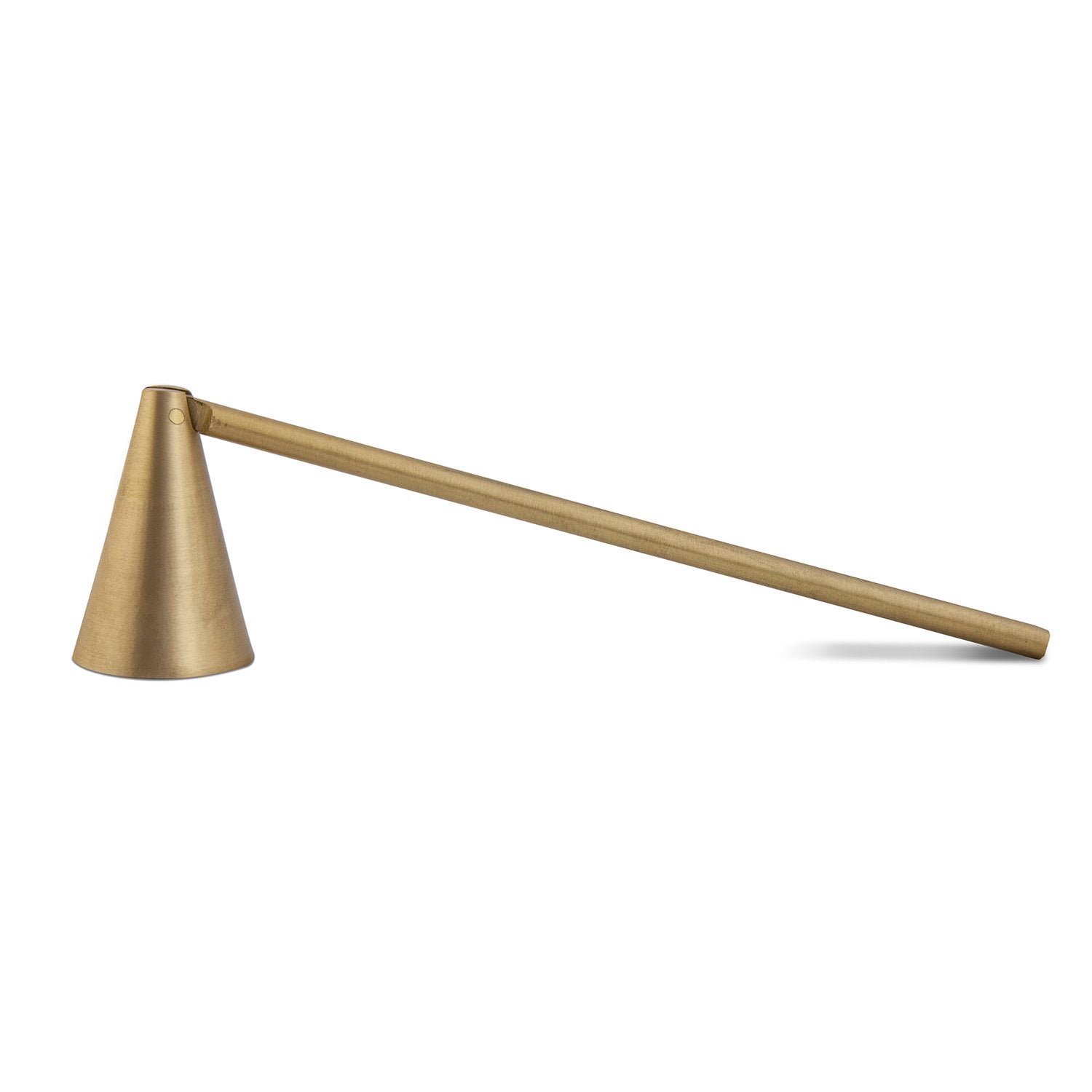 Skeem Design golden candle snuffer with a minimalist design, perfect for safely extinguishing candles.