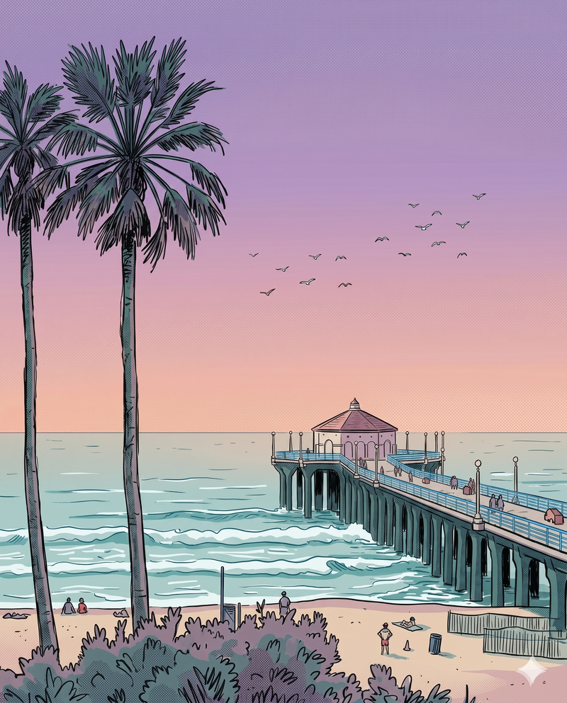 Manhattan Beach Pier Print