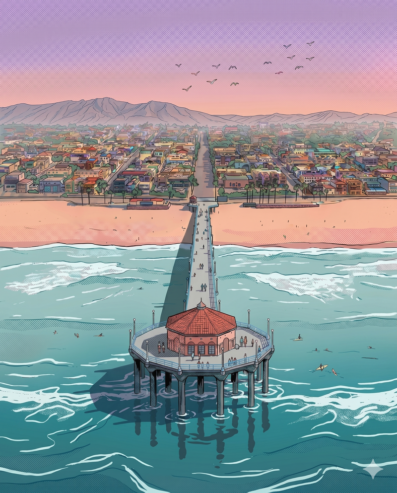 Manhattan Beach Pier Print