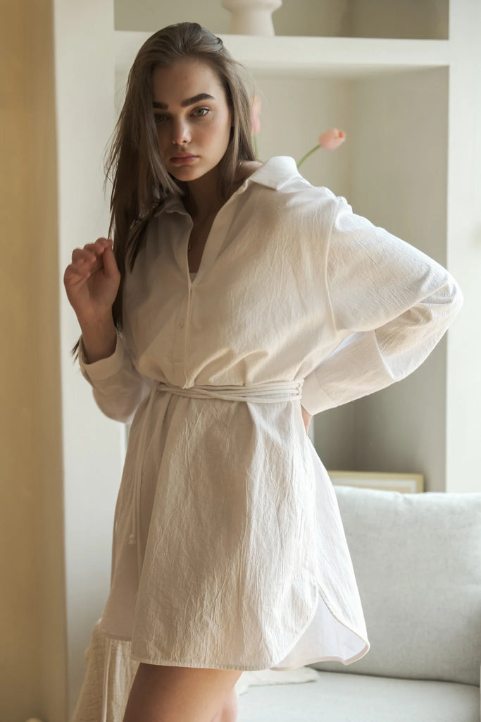 Isle Shirt Dress - Versatile and timeless dress with a classic collar and button-down front.
