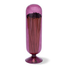 Mulberry Fireplace Matches in a stylish glass cloche with a deep mulberry hue, perfect for decorating your home.