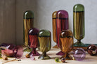 Mulberry Fireplace Matches in a stylish glass cloche with a deep mulberry hue, perfect for decorating your home.