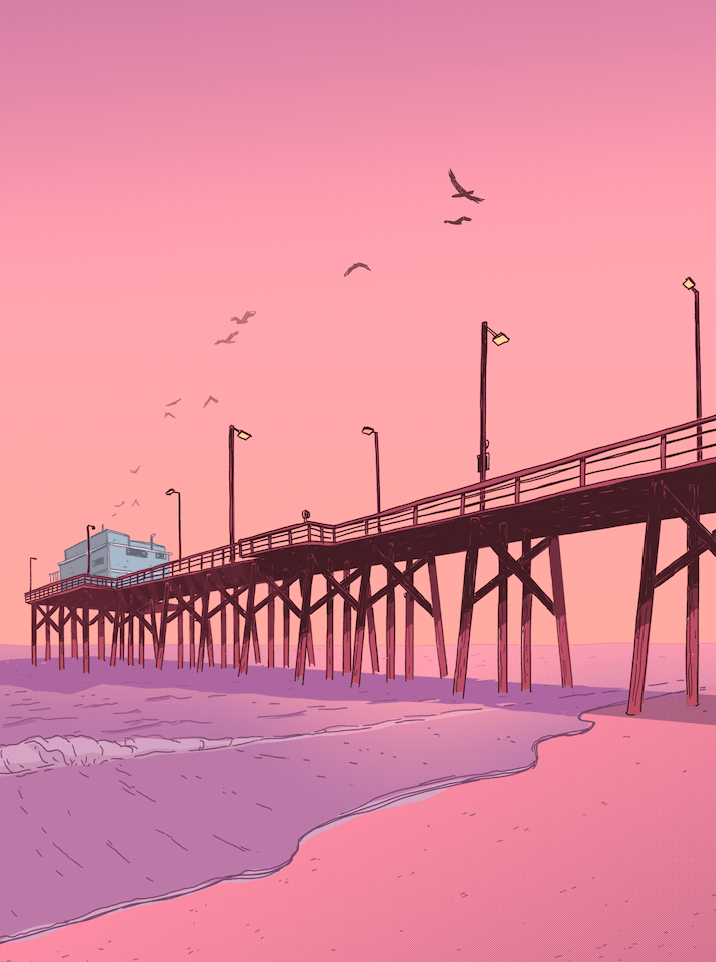FORMA's exclusive Newport Beach pier print, showcasing the scenic beauty of the iconic seaside location, perfect for infusing your décor with laid-back California beach vibes.