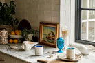 Blue Helix Match Cloche, a stylish glass container with a blue helix design, perfect for match storage and display.