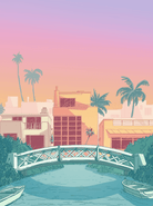 Artistic print of Venice's iconic canal with gondolas, historic buildings, and arched bridges.