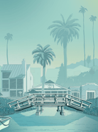 FORMA's exclusive Venice Canals print, capturing the romantic allure of Venice's iconic waterways with beautifully detailed boats, a perfect piece to add European elegance to your space.