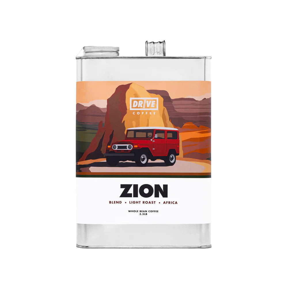 A bag of Zion Light Roast, Blend Origin Africa Coffee Beans, showcasing the light texture and the essence of African coffee.