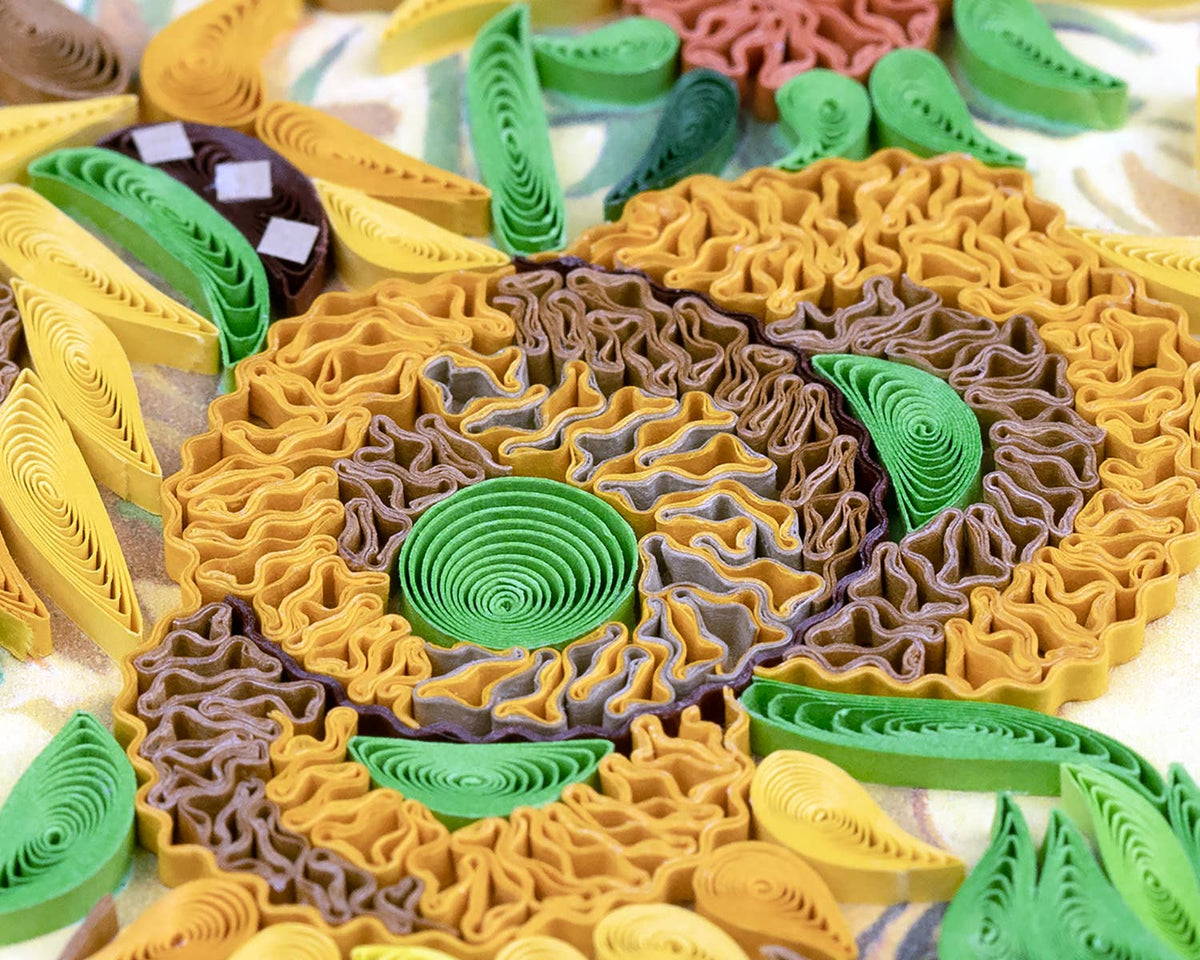 Quilled Sunflowers, Van Gogh Greeting Card