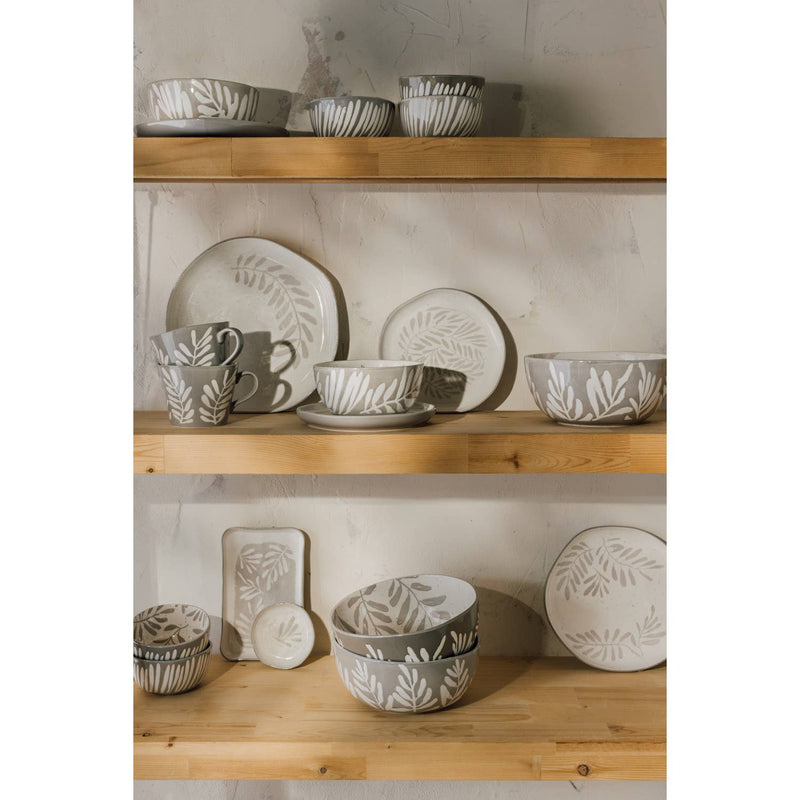 Grove Bowl - Small, 100% porcelain with flower design pattern and beige color.