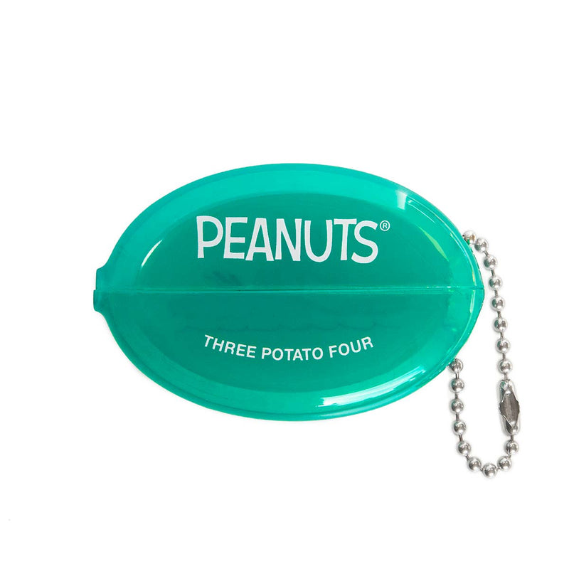 Peanuts® - Snoopy Surf Coin Pouch in teal with an illustration of Snoopy surfing on a wave, featuring a secure snap closure and attached ball chain.