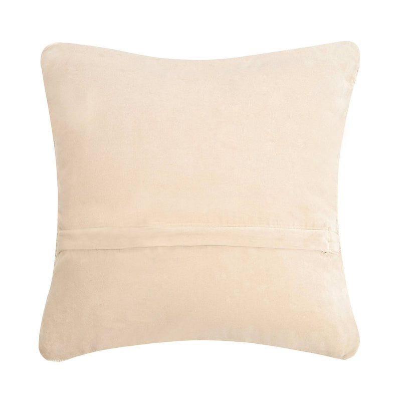 Square hook pillow with the word "LOVE" and a red paw print in place of the letter “O.”
