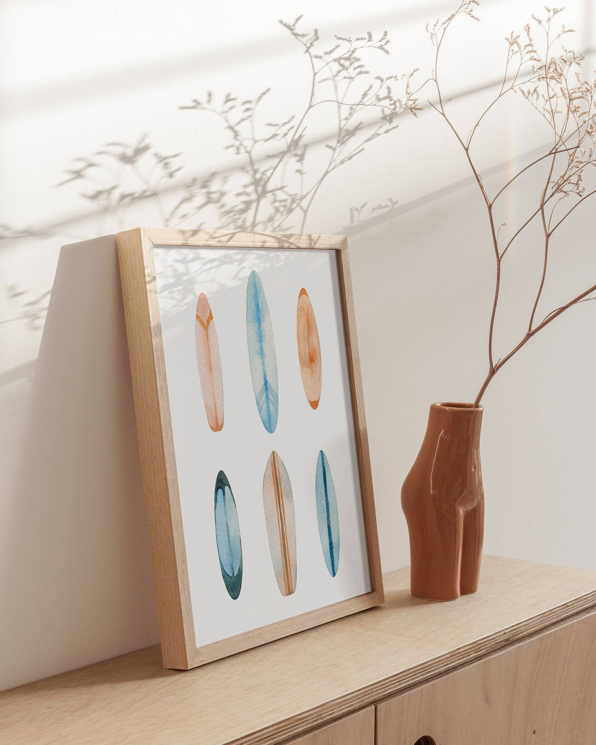 Watercolor Surfboards Print