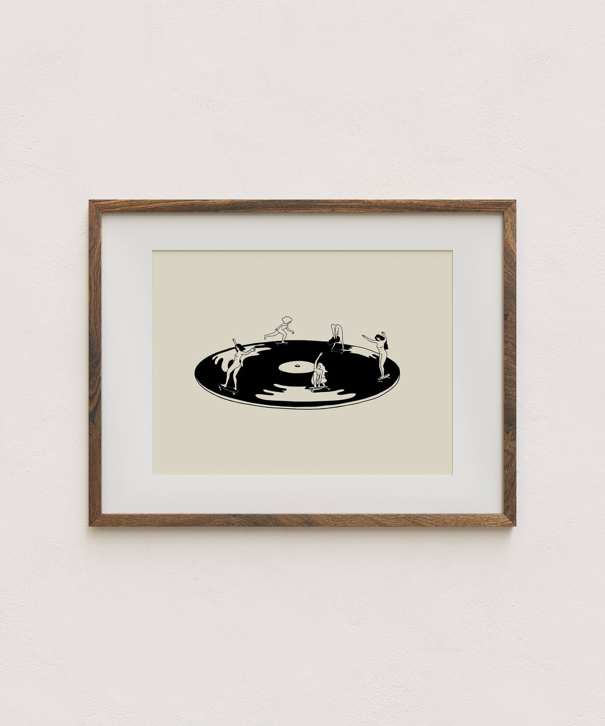 Skate Session on Vinyl Record Minimal Art Print