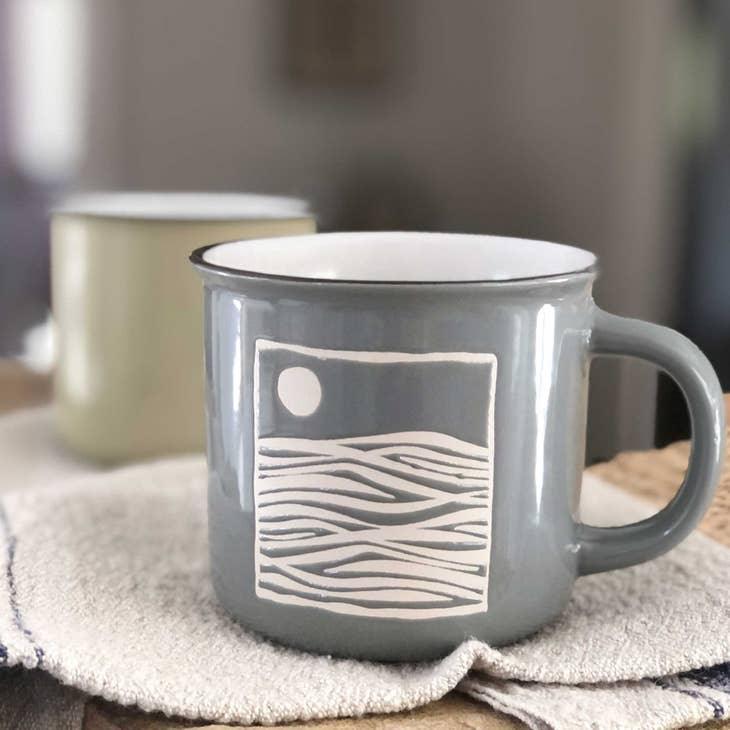 Ocean Blue Camp Mug, perfect for outdoor and indoor use.