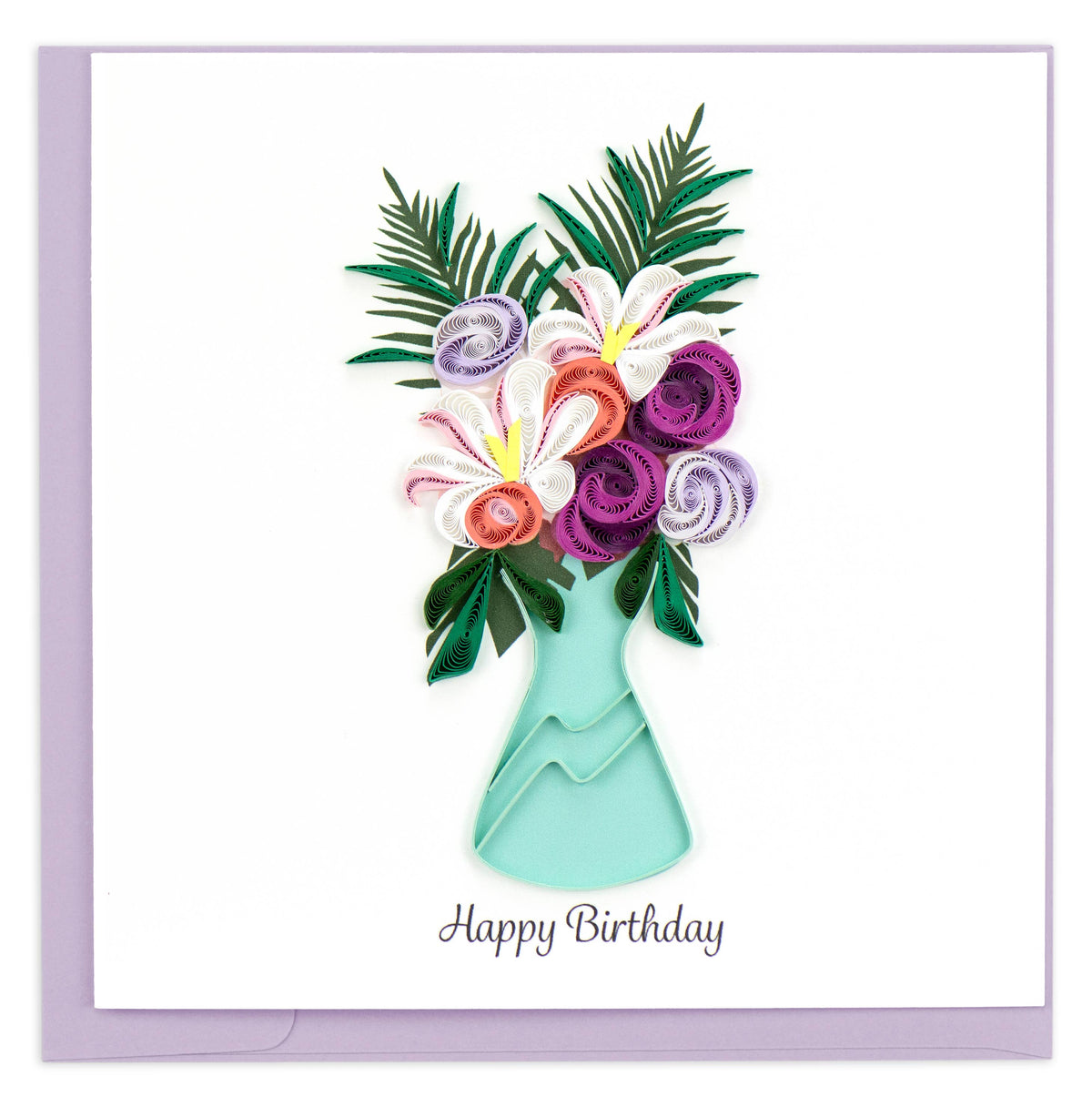 Quilled Flower Vase Birthday Card | Floral Birthday Card