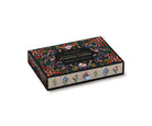 Playing card set with two floral-designed decks and gold accents in a decorative keepsake box.