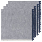Midnight Blue Chambray Napkins - Set of 4, soft chambray fabric in midnight blue.