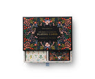 Playing card set with two floral-designed decks and gold accents in a decorative keepsake box.