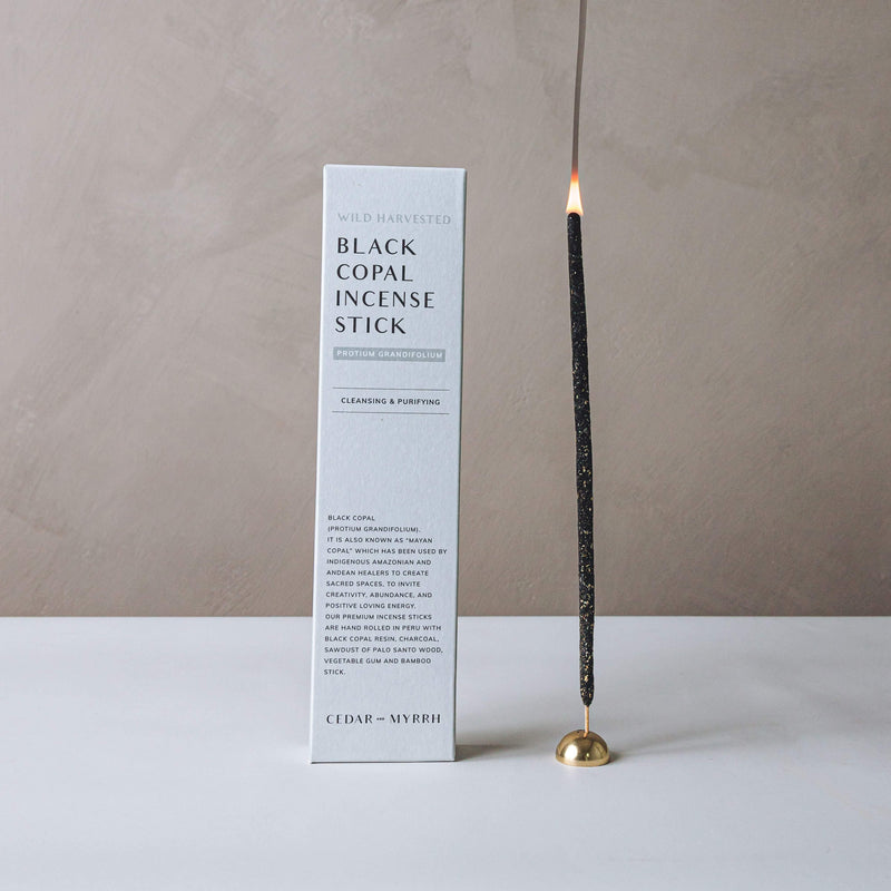 Cedar and Myrrh - Hand Rolled Black Copal Incense Stick
