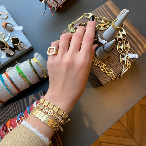 Arc Bracelet: A modern masterpiece of sleek design and timeless elegance, this bracelet is the epitome of contemporary chic, adding a touch of sophistication to your ensemble.