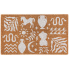 Olympus Imprint Coir Doormat featuring classical Greek-inspired motifs on a natural coir background.