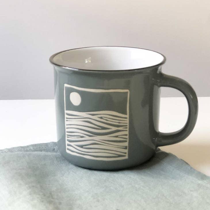Ocean Blue Camp Mug, perfect for outdoor and indoor use.
