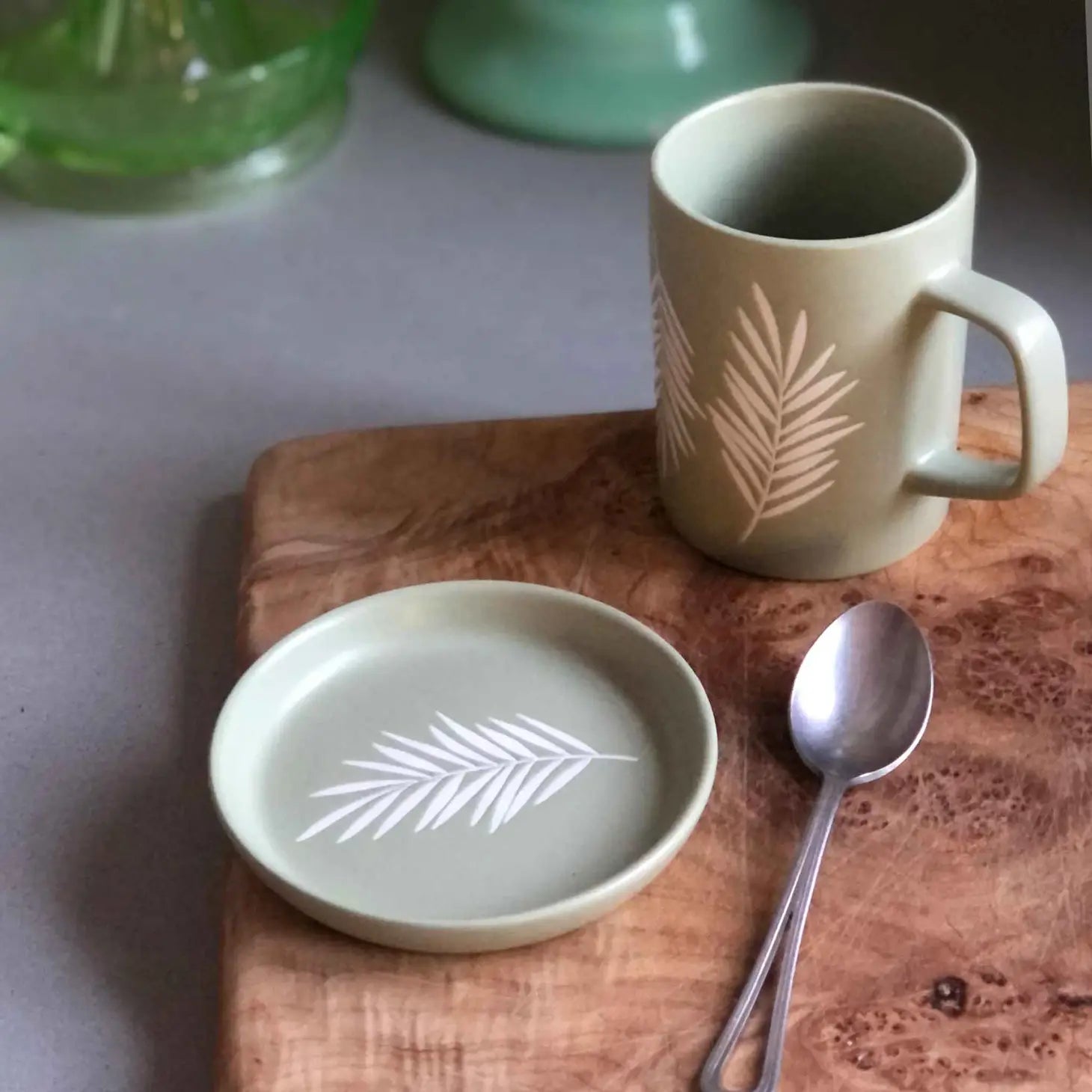 High-quality Palm Leaf Coaster with a detailed design.
