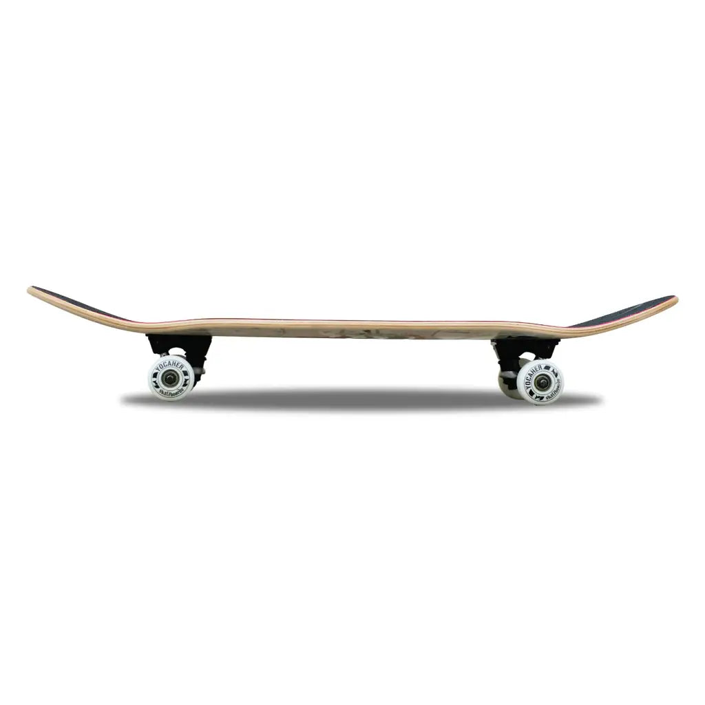 Crimson Skateboard with mellow concave for flat-footed skating.