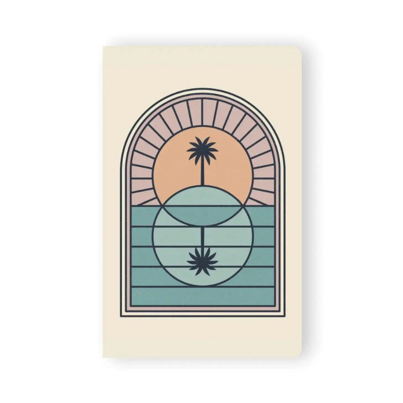 Day & Night Palm Notebook - Softcover notebook with a captivating palm tree design, perfect for note-taking and creative expression.