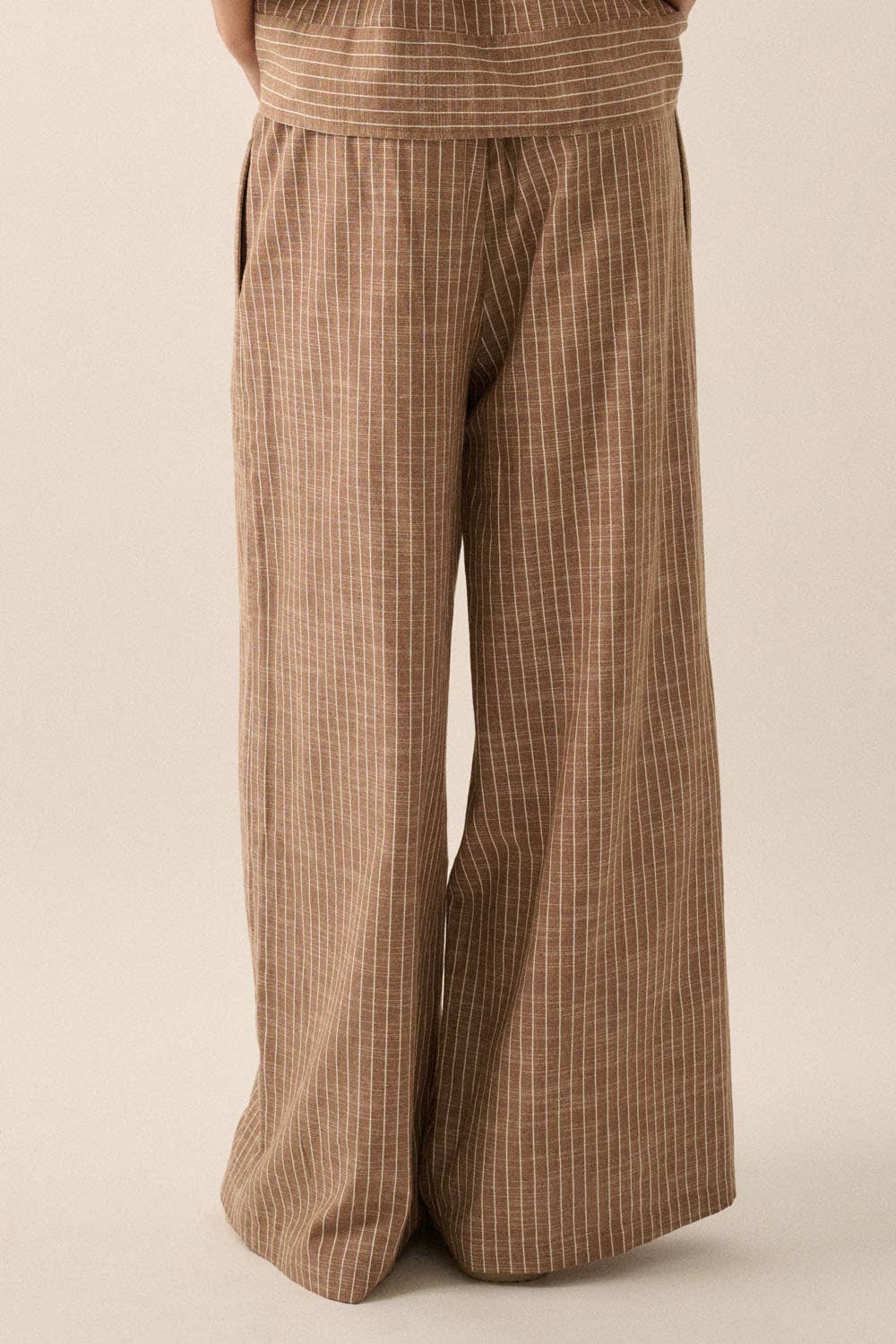 Woven Wide-Leg Drawstring Pants