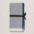 Midnight Blue Chambray Napkins - Set of 4, soft chambray fabric in midnight blue.