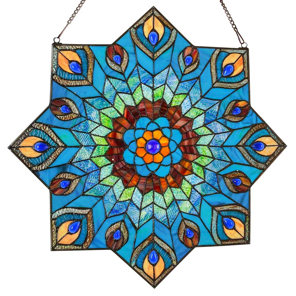 Hera Stained Glass Mosaic - Intricately handcrafted mosaic depicting the timeless beauty of the goddess Hera.