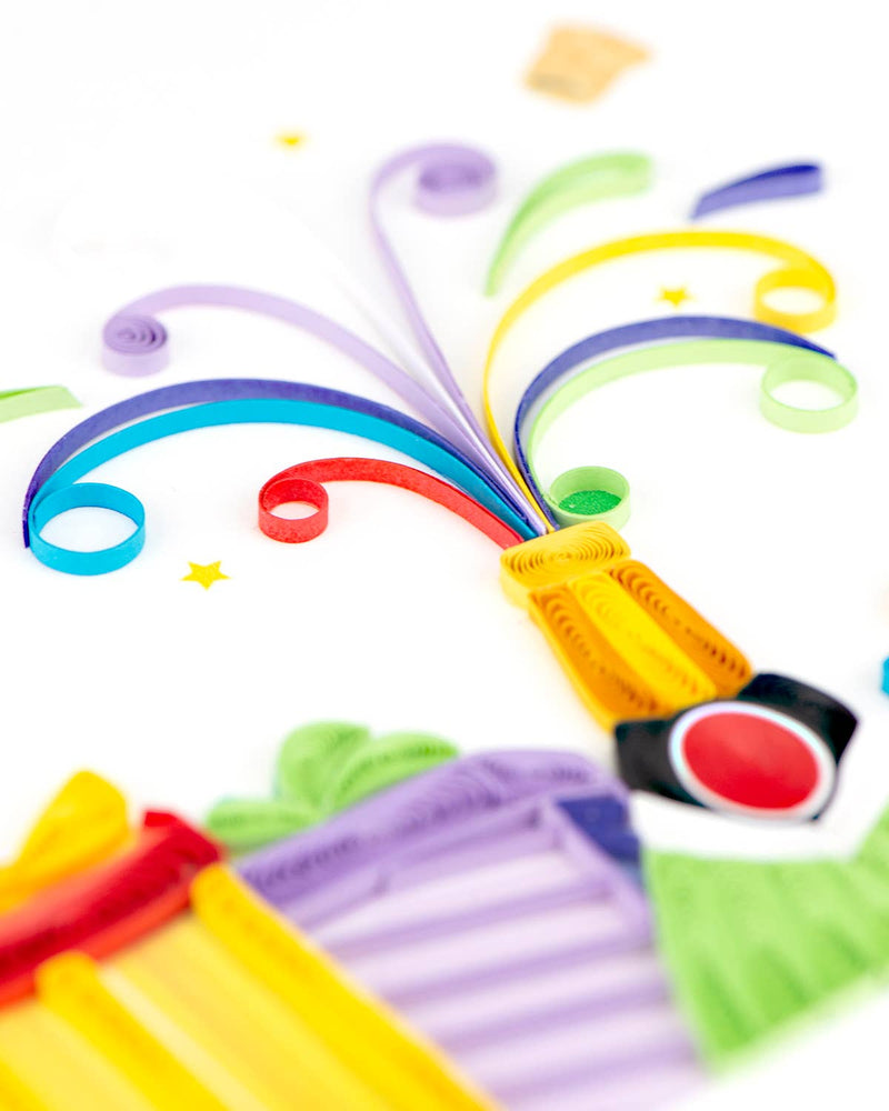 Quilled Birthday Champagne Card