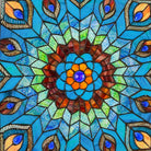 Hera Stained Glass Mosaic - Intricately handcrafted mosaic depicting the timeless beauty of the goddess Hera.