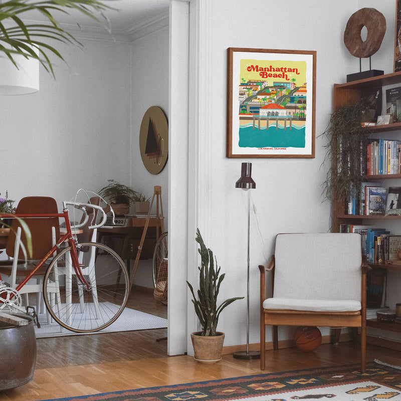 Manhattan Beach Print showcasing the urban charm and energy of this iconic cityscape.