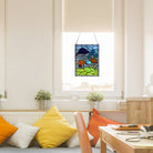 Mushrooms Stained Glass Mosaic - Handcrafted mosaic featuring a medley of vibrant mushrooms for a whimsical touch.