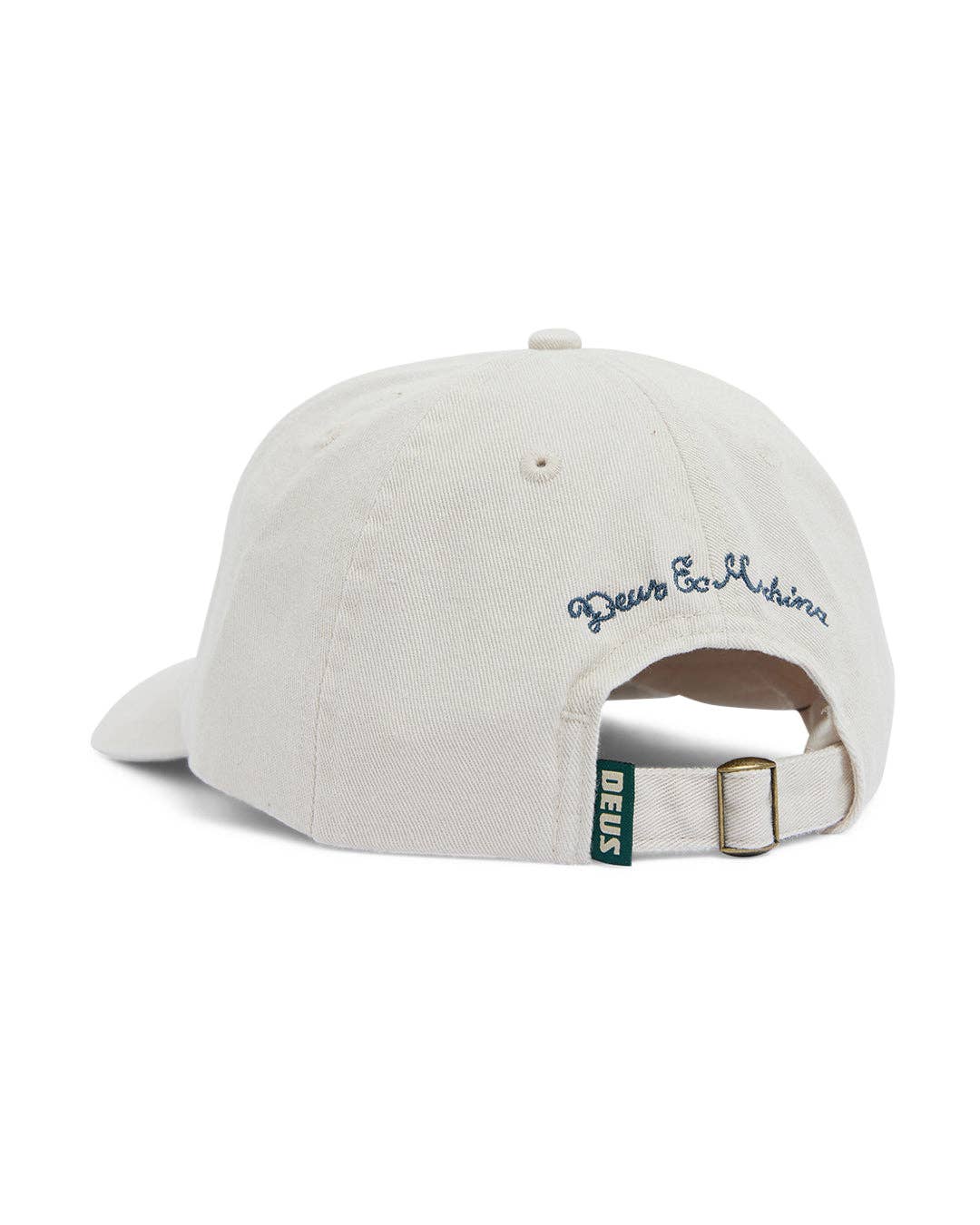 White baseball cap with text on the back on a white background
