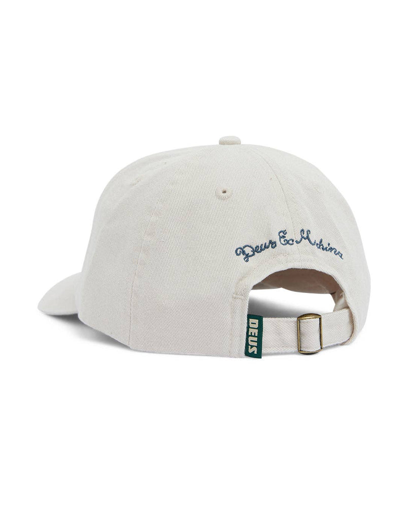 White baseball cap with text on the back on a white background