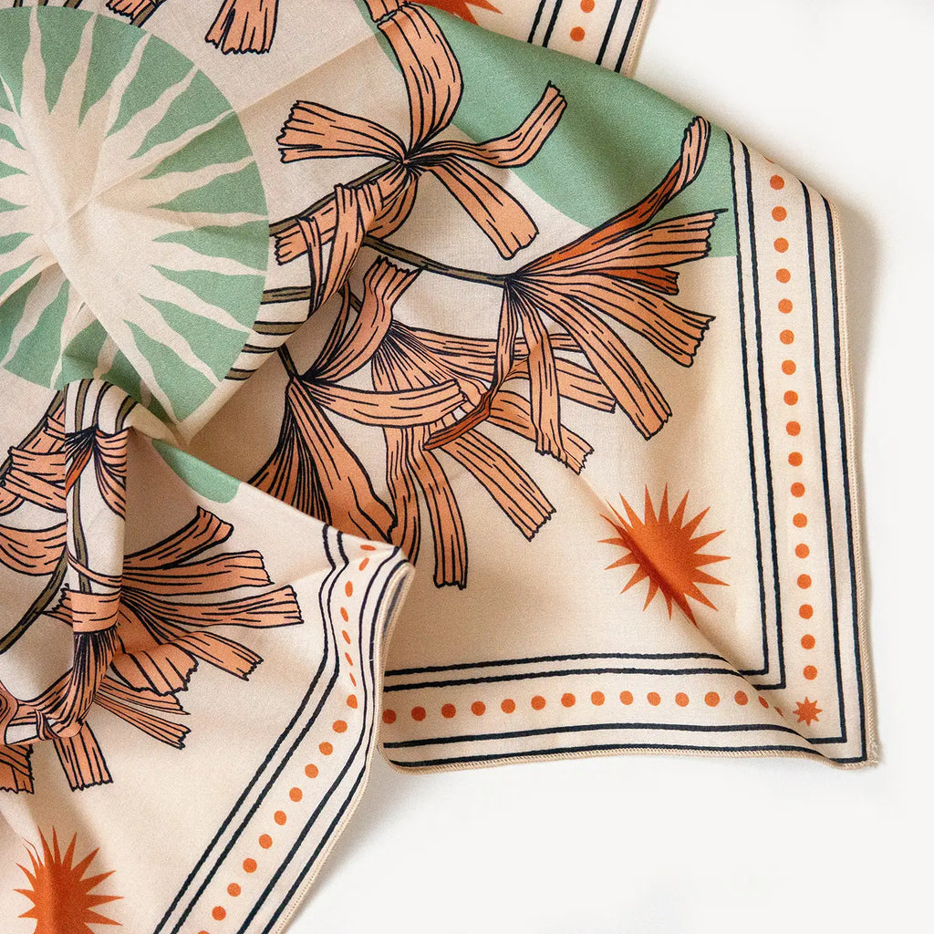 'Tropics Bandana' made from breathable cotton, featuring vibrant tropical print