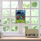 Mushrooms Stained Glass Mosaic - Handcrafted mosaic featuring a medley of vibrant mushrooms for a whimsical touch.