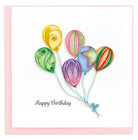 Colorful paper balloons on a white background with 'Happy Birthday' text.