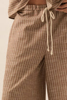 Woven Wide-Leg Drawstring Pants