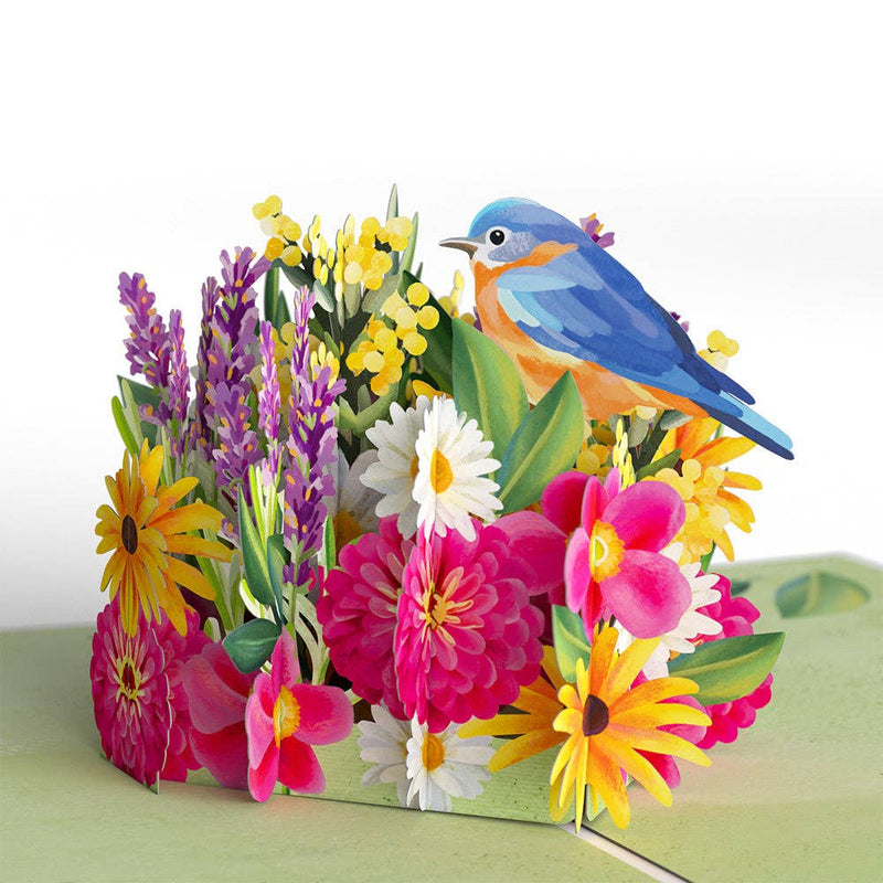 Vibrant Garden Blooms Pop-Up Card