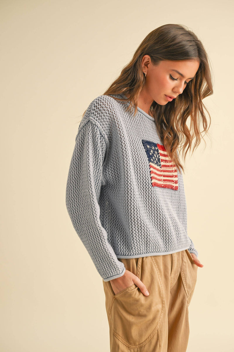 American Flag Knitted Sweater