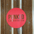 Sway Longboard with a natural wood finish and colorful graphics, equipped with high-quality wheels and trucks.