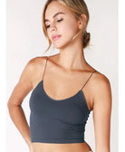 Skinny Strap Crop Top - Contemporary style with slender straps and a cropped silhouette. Comfortable stretch fabric for a flattering fit. Elevate your look with this trendy crop top.