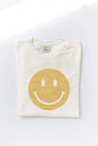 Smiley Face T-Shirt: Yellow shirt with a large smiley face design.