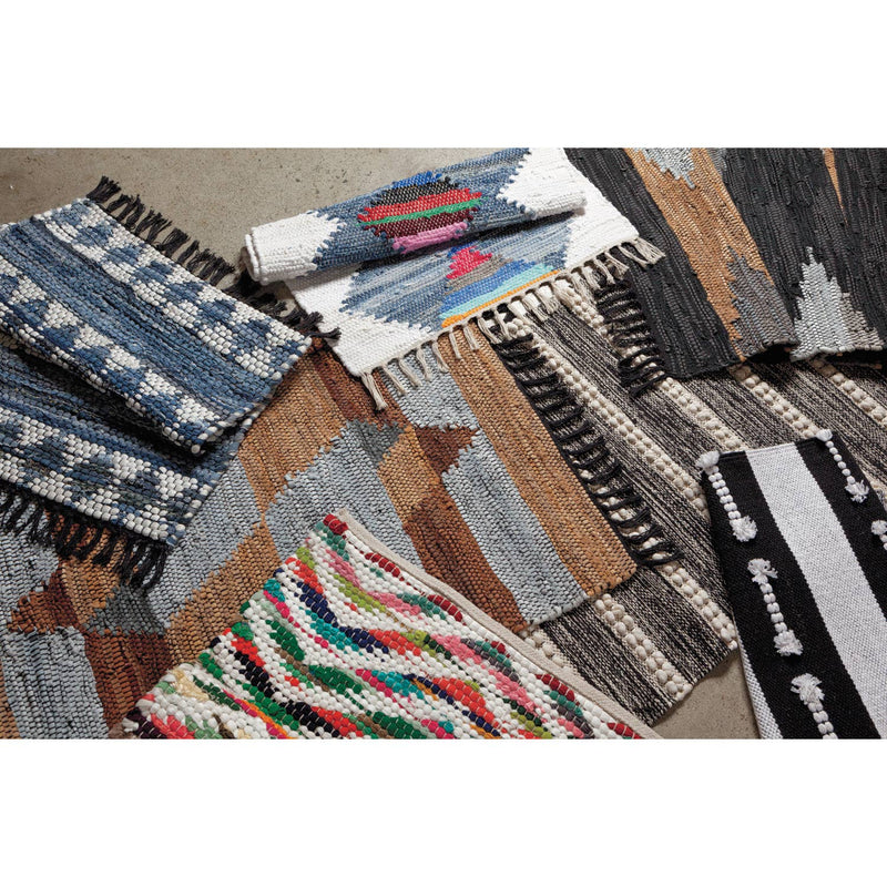 Wink Cotton Chindi Rug, handwoven with colorful pattern and soft cotton fabric.