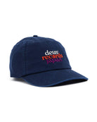 Blue cap with 'deus records Japan' text on a white background