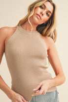 A high-neck tank top named "Nora".